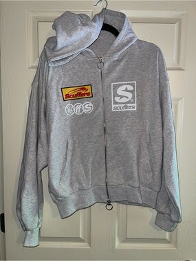 Scuffers Beige/Cream Hoodie with Logo Tag